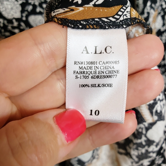 A.L.C Trixie dress white black and camel - Picture 8 of 9